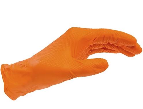 Disposable glove (WURTH) WURTH NITRIL GRIP - ORANGE L (0899470122) (1 BOX=50 PCS) — NITRIL GRIP - ORANŽNA - L (0899470122) (1 ŠKATLA=50 KOS)